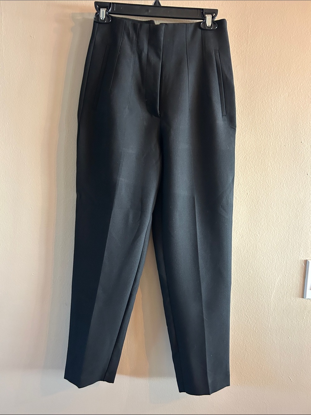 ZARA black high waist cropped pants size Small